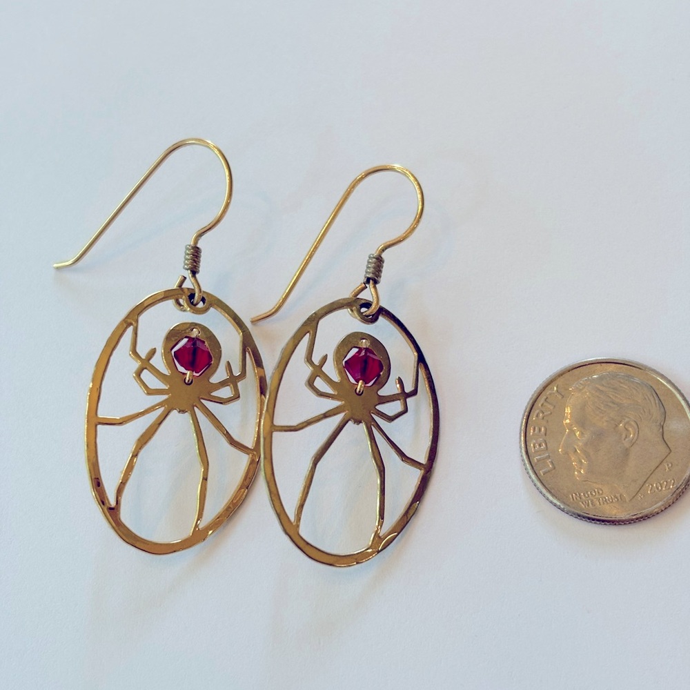 Wild Bryde gold earrings w/ Spider